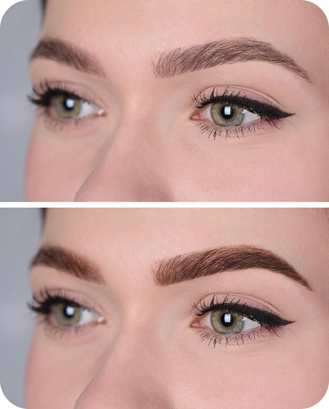 Brows before and after